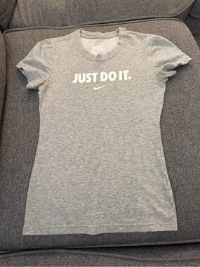 Nike Grey Dri-FIT Cotton Tee with White Print